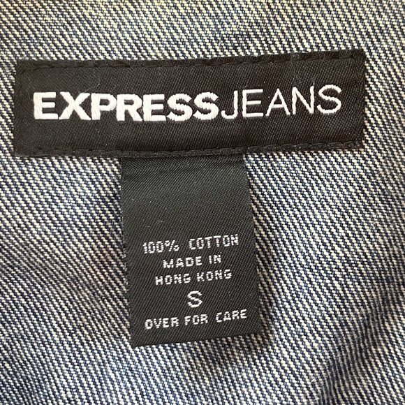Express Jeans Denim Jacket Cropped Sz S Like New - Picture 7 of 10